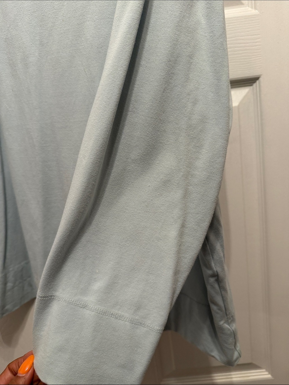 Eileen Fisher Light Blue Relaxed Crewneck Long Sleeve Top - Picture 4 of 8
